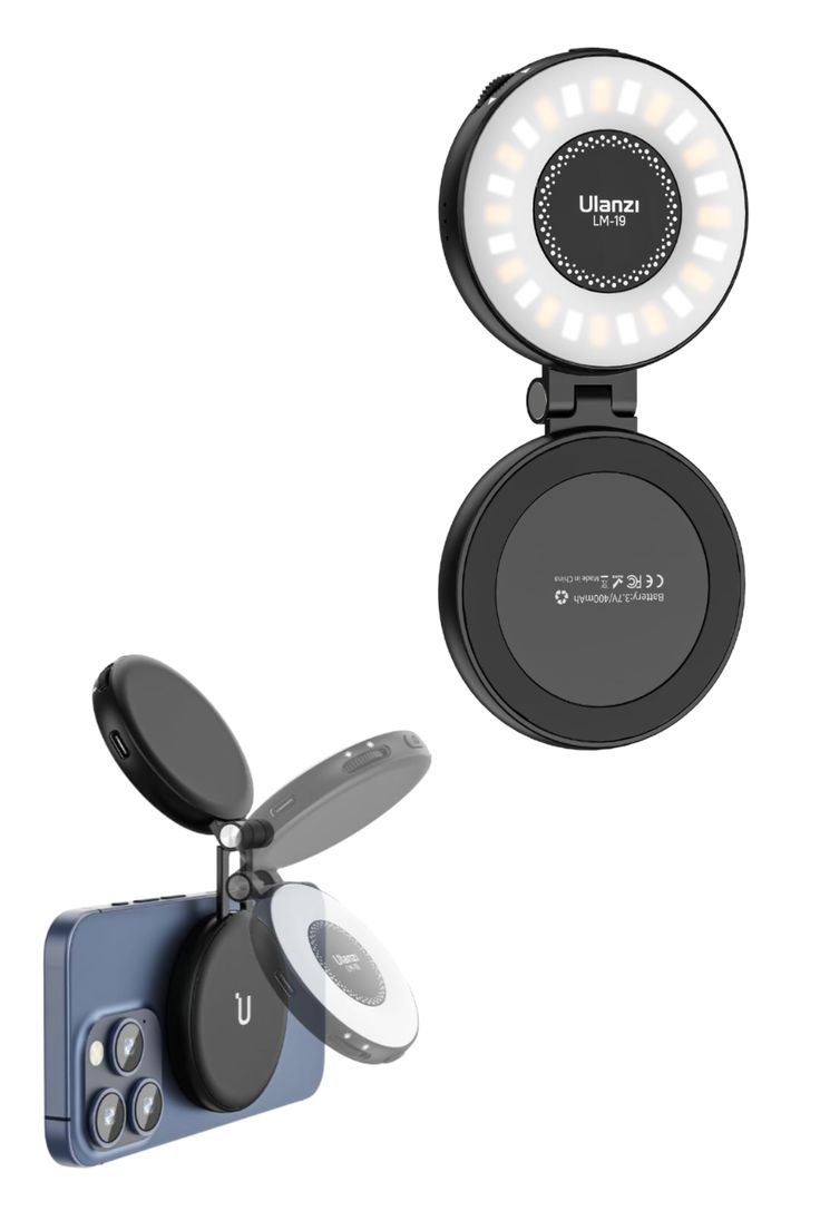 TELESIN C03 Magnetic Selfie Light, Phone Light Compatible with iPhone Magsafe, CRI97 360° LED Selfie Ring Fill Light with Mirror for Selfies/Photography/TikTok/Zoom Calls/Video Conference